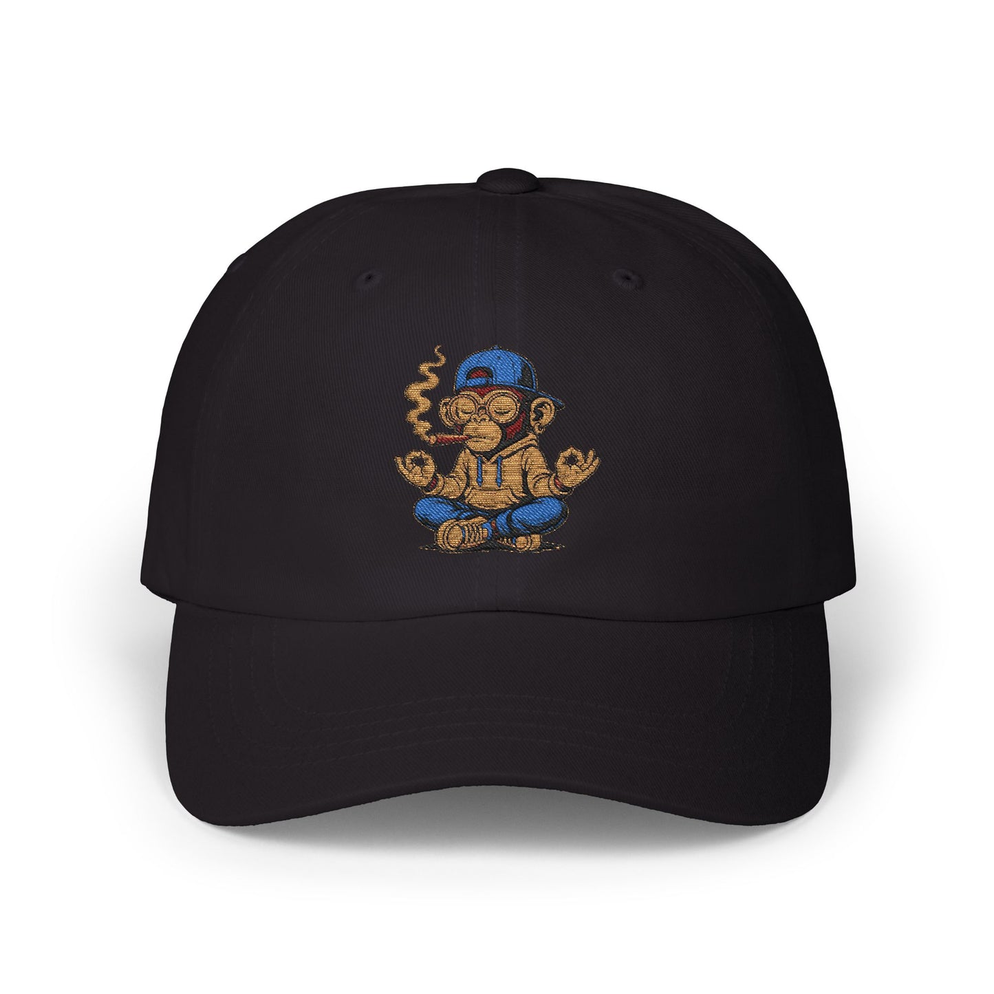 Meditative Monkey Dad Cap, Relaxed Dad Hat, Casual Cap for Dads, Gift for Father's Day, Fun Dad Accessories