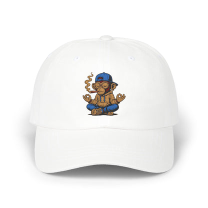 Meditative Monkey Dad Cap, Relaxed Dad Hat, Casual Cap for Dads, Gift for Father's Day, Fun Dad Accessories